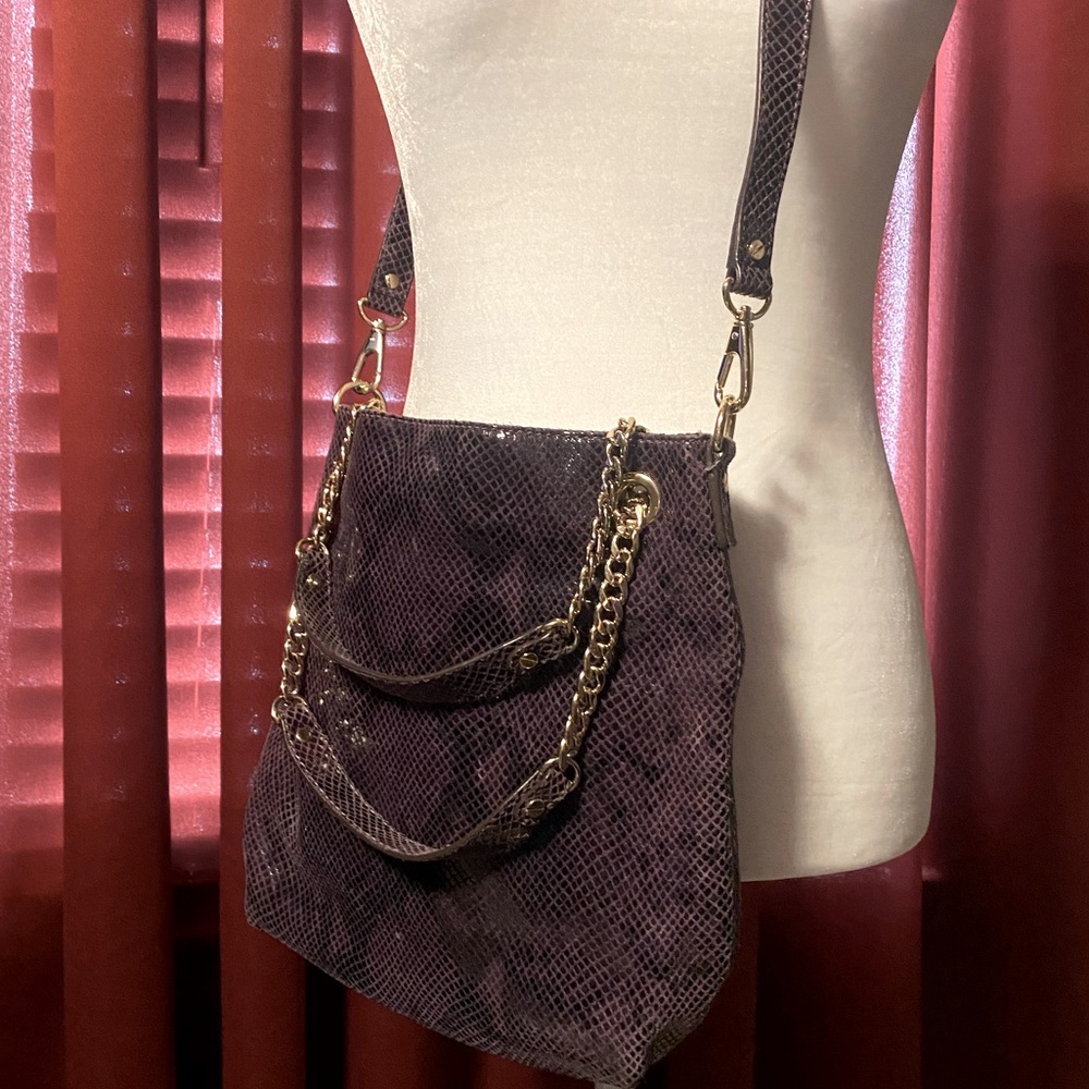 Michael Kors Chelsea Snakeskin Embossed Crossbody Shoulder Bag